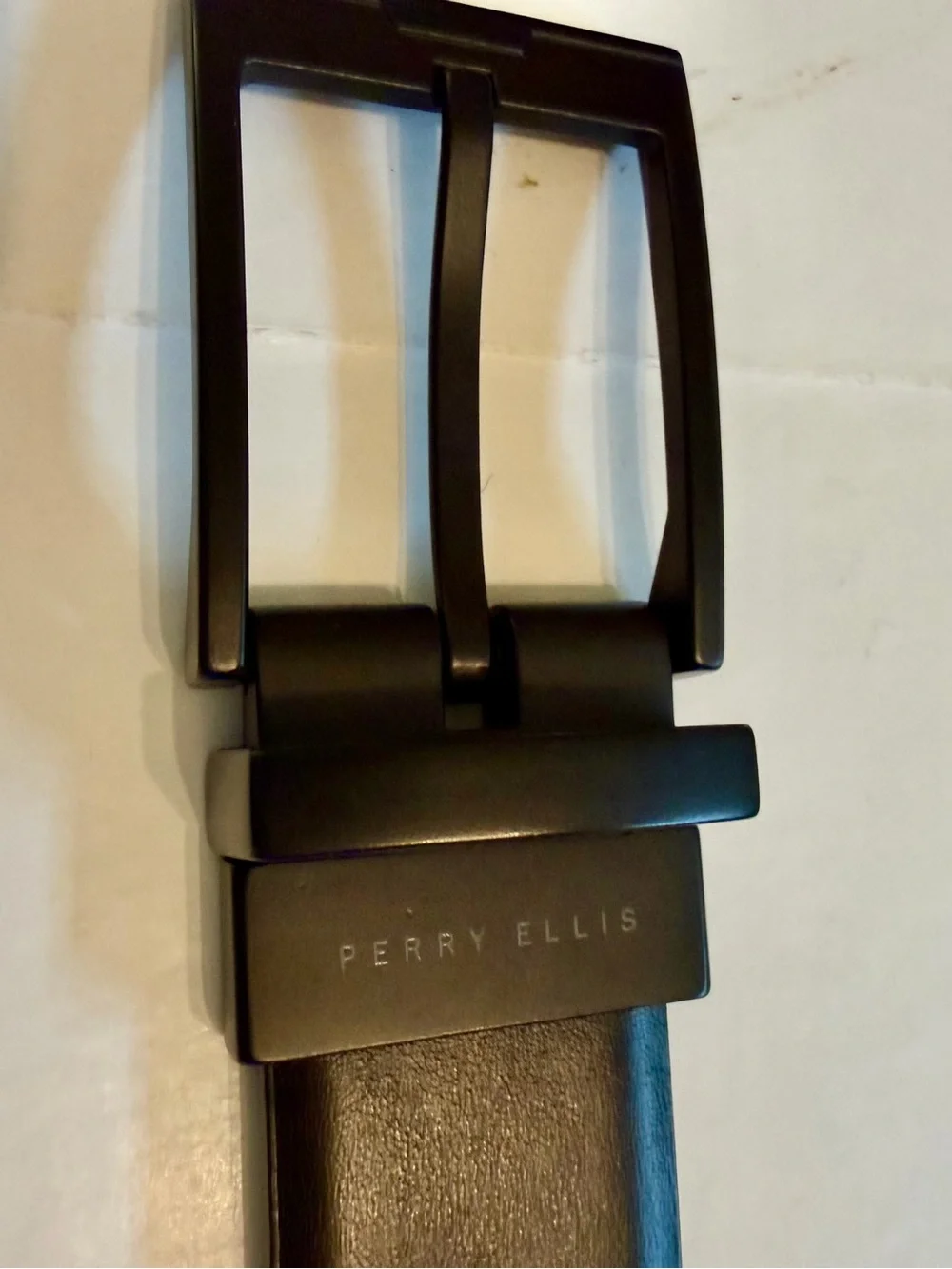 NEW Perry Ellis black leather belt Sz 36